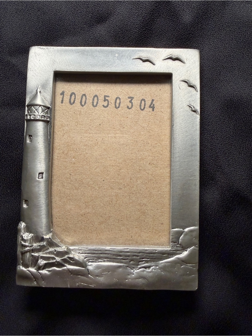 Etain Zinn 1991 Seagull PEWTER Picture Frame PF1174 Lighthouse 2.25”x3.25”